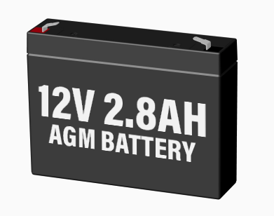 12 Volt 2.8 AH AGM Battery