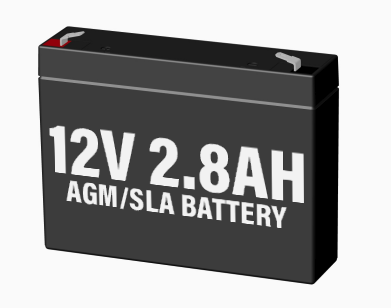 12 Volt 2.8 AH AGM Battery