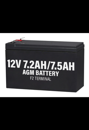 12 Volt 7.2AH / 7.5AH AGM Battery F2 Terminal