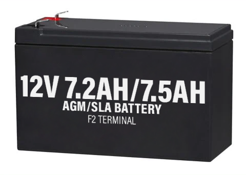 12 Volt 7.2AH / 7.5AH SLA Battery F1 Terminal