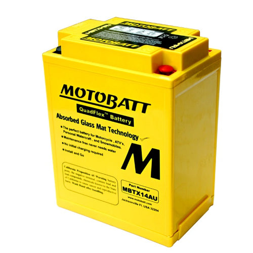 MBTX14AU : Motobatt 12V 210CCA 16AH Powersport Battery