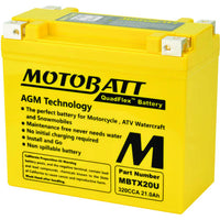 MBTX20U : Motobatt 12V 335CCA 22.5AH Powersport Battery